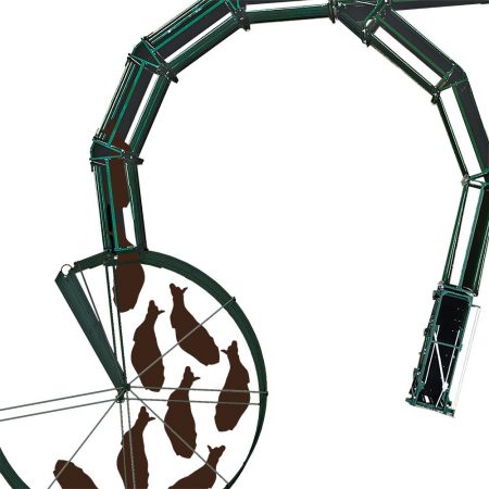 3E S-Flow Step 5: Cattle round the alleyway, creating an S-Shape that makes them believe they are returning to where they came from as they move towards the chute