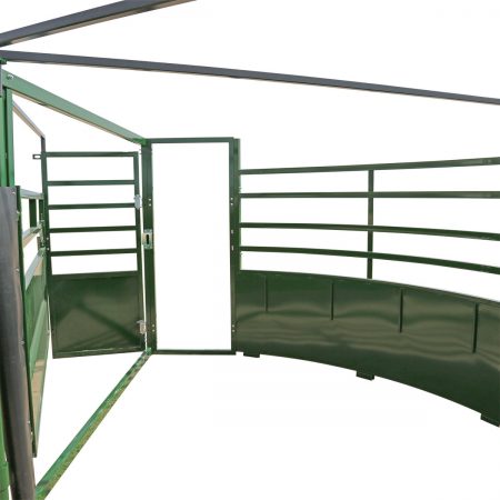 Inside view of low-sheeted 3E Panel on BudFlow Cattle Crowding Tub