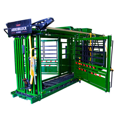 Arrowlock 88 portable chute and alley with emergency side exit doors open