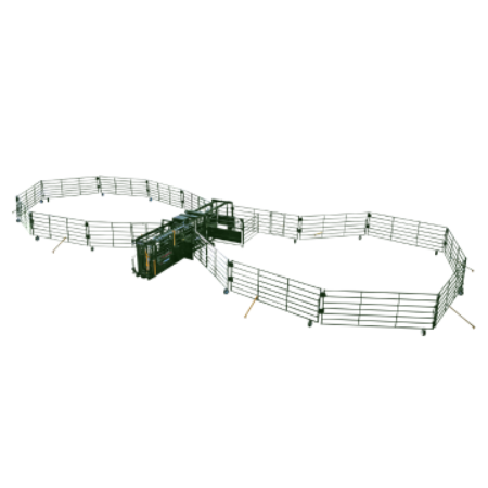 Heeler 75 C Manual Portable Corral overhead shot fully set up