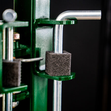 Up Close of Connection Pins on Diversion Gate