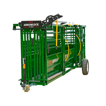 Portable tub and alley with head gate ready for transport