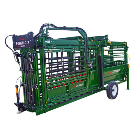 Powerlock 108 portable chute and alley with wheels and hydraulic jacks