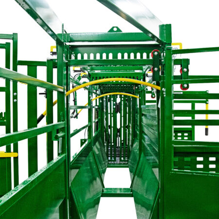 View down the Easy Flow Cattle Alleys from inside the cattle tub
