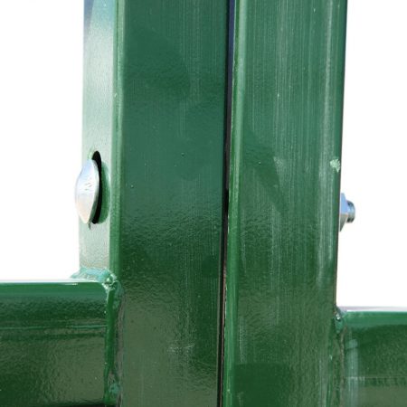 Close-up view of bolt-together cattle tub panels