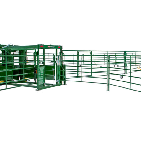 Heeler 87C Manual Portable Corral set up back end view