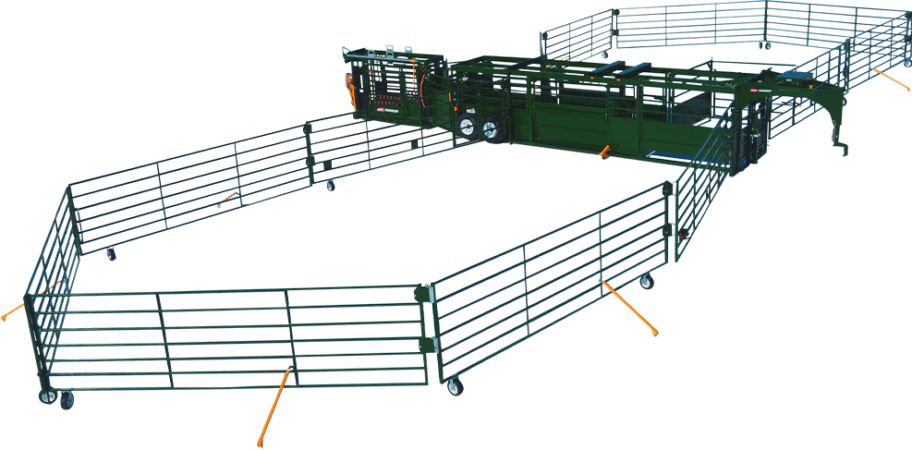 Heeler Portable Corra side angle of the corral set up