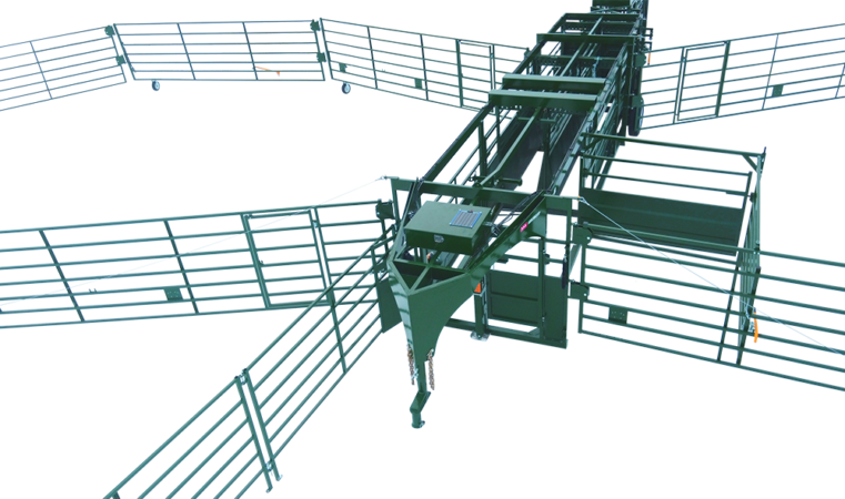 Heeler Portable Corral set up with Bud Box and three pens