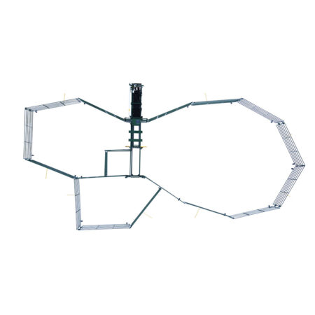 Heeler 87C Manual Portable Corral overhead shot fully set up