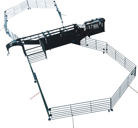 Heeler Portable Corral side top angle of the corral set up