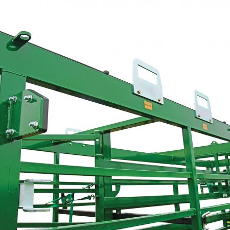 Close up view of the Heeler portable corral system heavy duty top frame