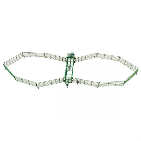 Angle top view of the Heeler portable corral system unfolded