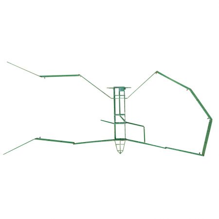 Top view of the Heeler portable corral system with a pen open for cattle to go in