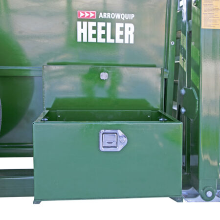Heeler Portable Corral toolbox for storage on the side of corral