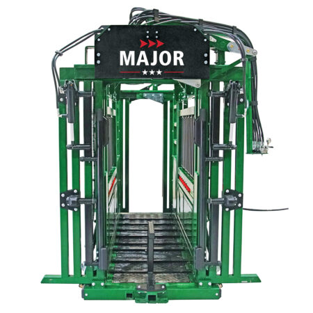 Front view of open head and rear gates on The Major