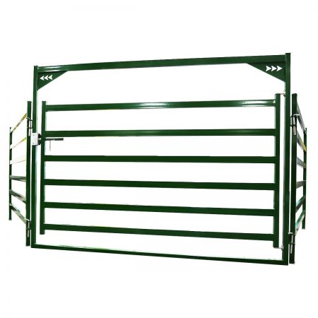 Arrow Cattle Gate with cattle panels on either side