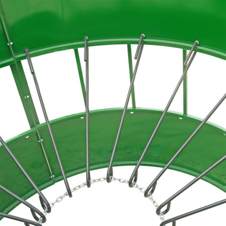 Hay feeder hooks and chain that support hay bales