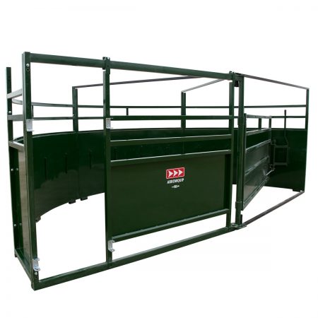 Single Alley Cattle Tub with 180 Degree exit side view