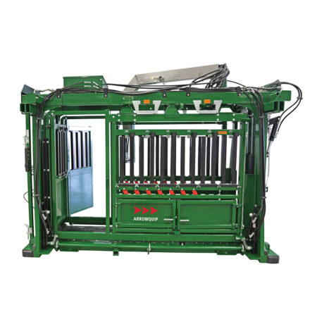 Vet cage Open on The General Hydraulic Cattle Chute