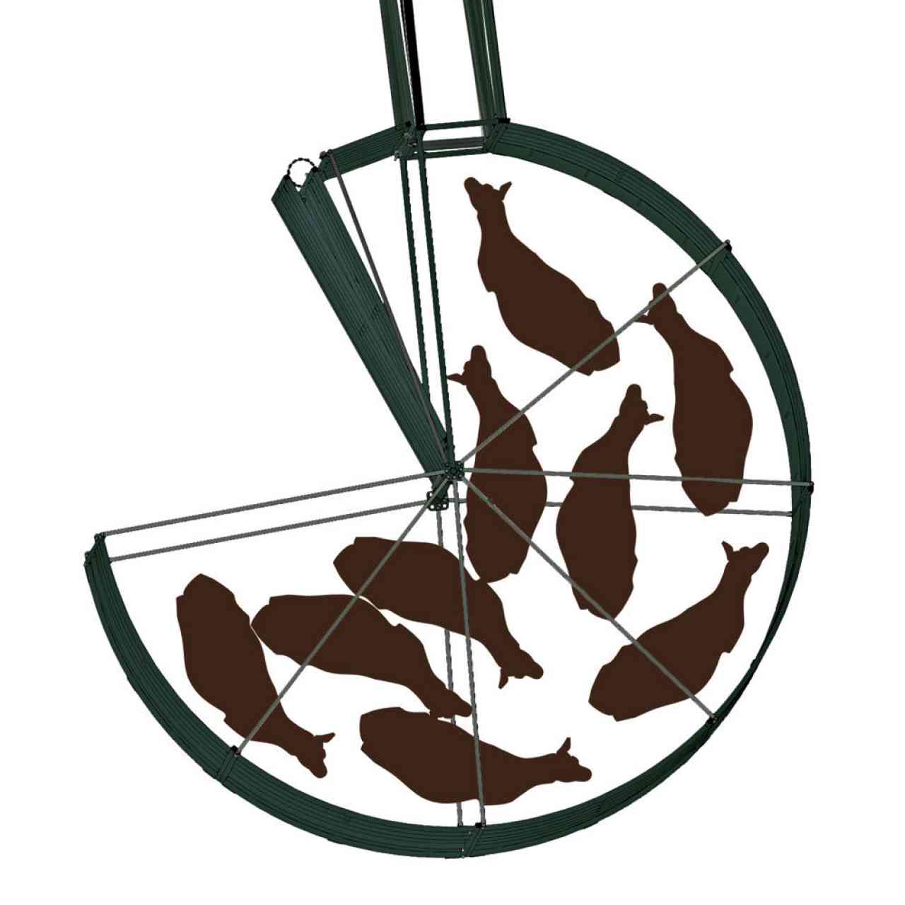 S-Flow Cattle Handling System Concept - Step 3, Cattle see Other Animals due to Low Sheeting and Move Towards Them