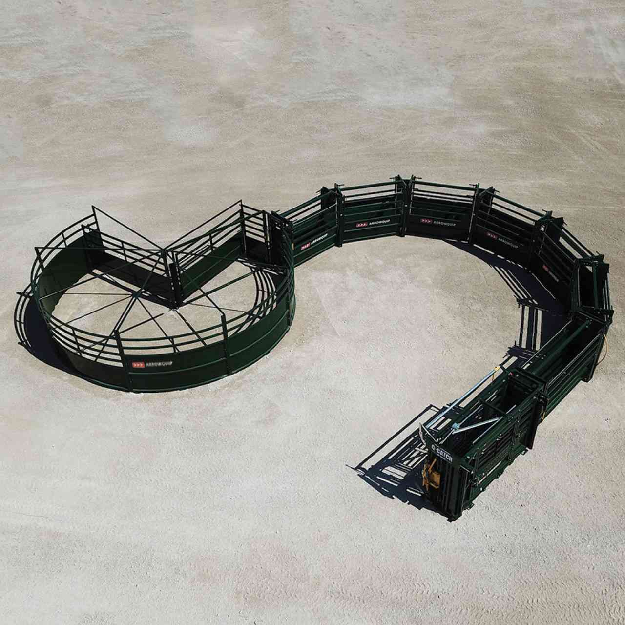 S-Flow Cattle Working System with 180 degree curved alley