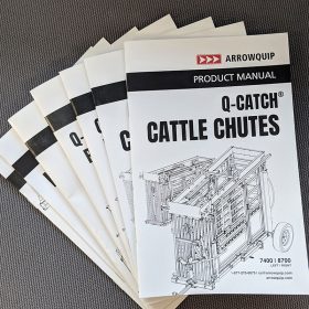 Stack of Arrowquip Cattle Equipment Manuals